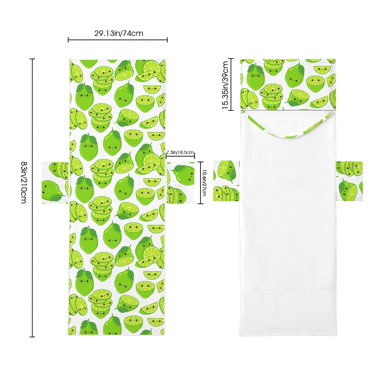 Cute Limes Beach Chair Towel Cover with Side Pockets