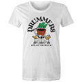 Drummers Plant The Beat Women's AS Colour T-shirt White Womens T-shirt Music Printed In Australia