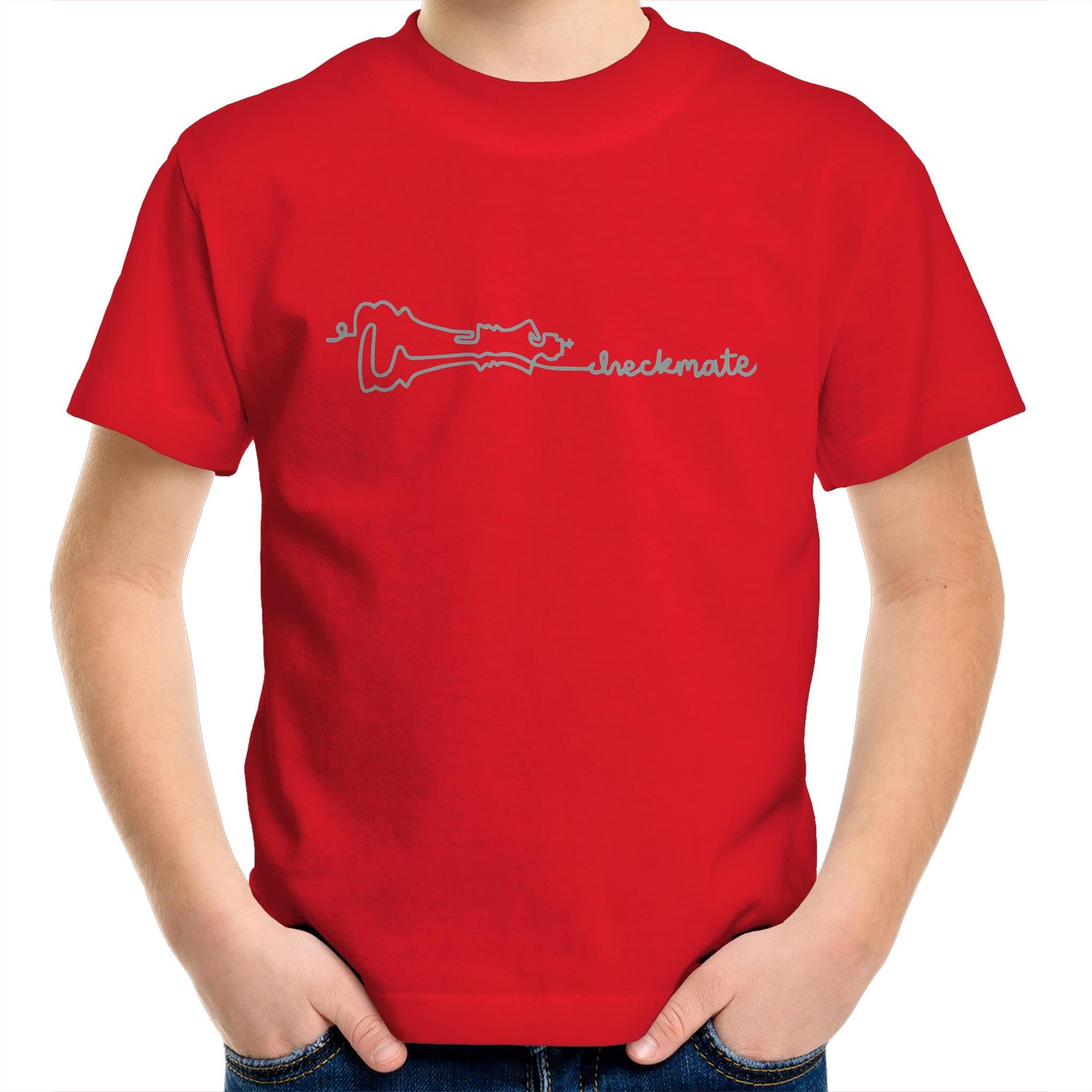 Checkmate, Chess - Kids Youth T-Shirt Red Kids Youth T-shirt Chess Games Printed In Australia