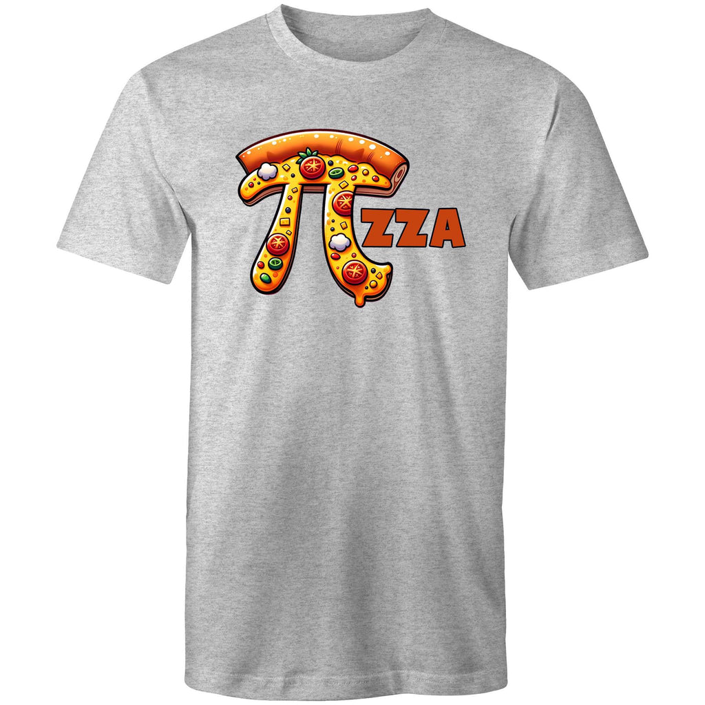 Pi Pizza - Mens T-Shirt Grey Marle Mens T-shirt Food Maths Printed In Australia Science