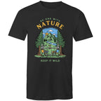 Be One With Nature, Skeletons - Mens T-Shirt Black Mens T-shirt Environment Printed In Australia