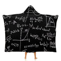 Equations Kids Hooded Blanket 100cm x 130cm white 40"×50" Kids Hooded Blanket Maths Printed Offshore