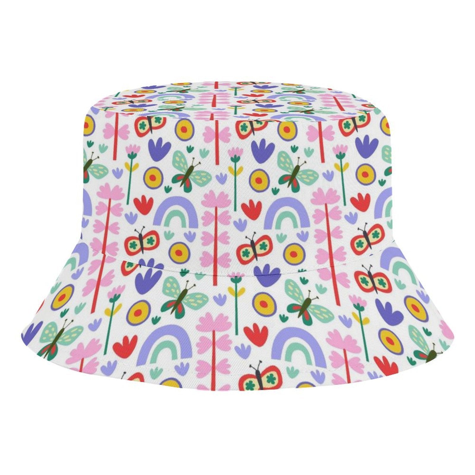 Rainbows And Butterflies - Kids Bucket Hat black Kids Bucket Hat animal Printed Offshore