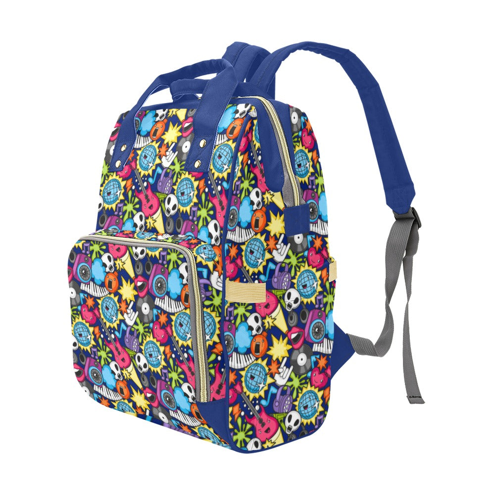 Sticker Music - Multi-Function Backpack, Nappy / Diaper Bag