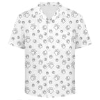 Dog Paws In Black And White Men's Crinkle Hawaiian Shirt