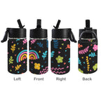 Rainbows And Flowers 12oz Kids Water Bottle with Straw Lid