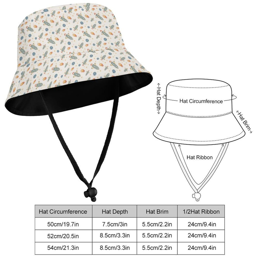 Rockets Kids Bucket Hat Kids Bucket Hat Printed Offshore Space