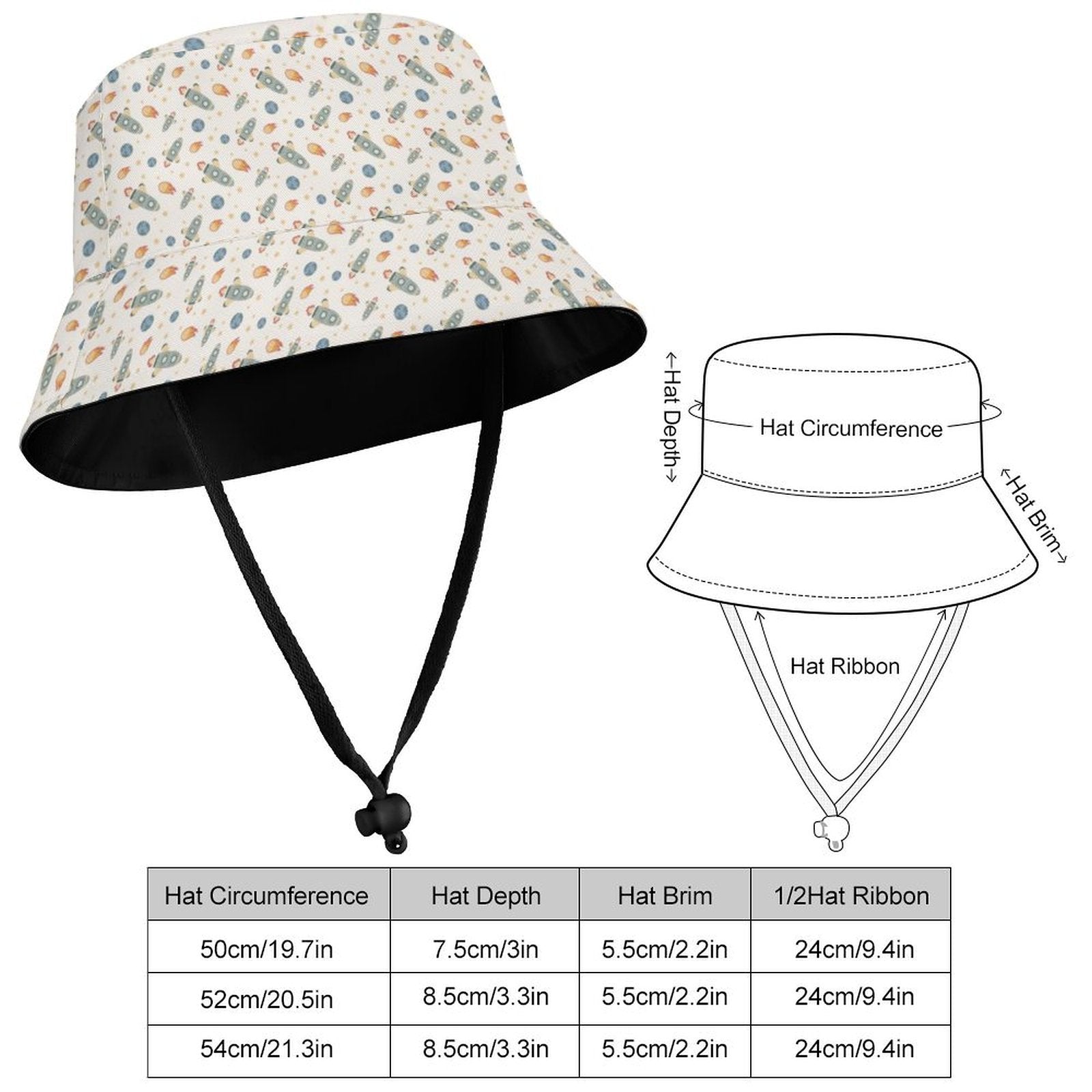 Rockets Kids Bucket Hat Kids Bucket Hat Printed Offshore Space
