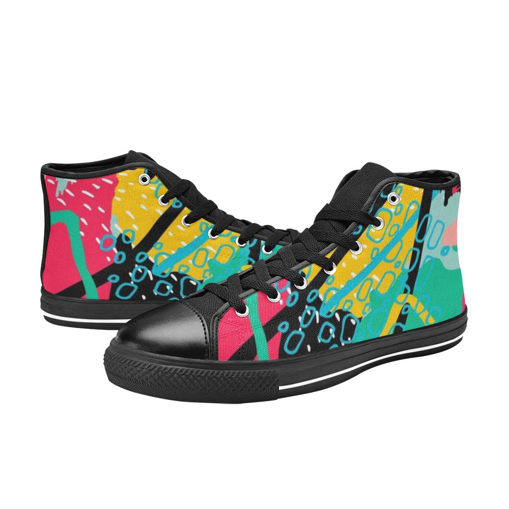 Bright And Colourful - Kids High Top Canvas Shoes