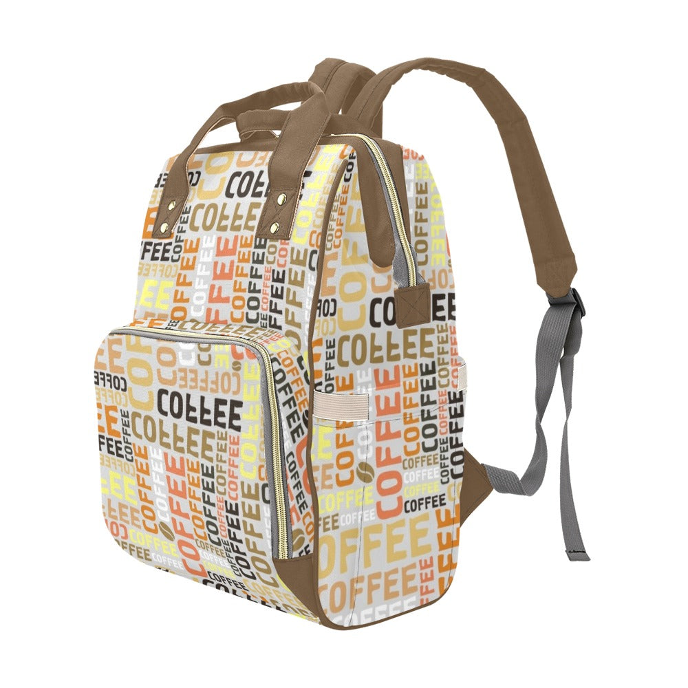 Coffee - Multi-Function Backpack, Nappy / Diaper Bag