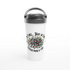 Tangled Christmas Lights, I'm Fine, This Is Fine, Everything's Fine - White 15oz Stainless Steel Travel Mug Default Title Christmas Travel Mug Christmas Globally Fulfilled