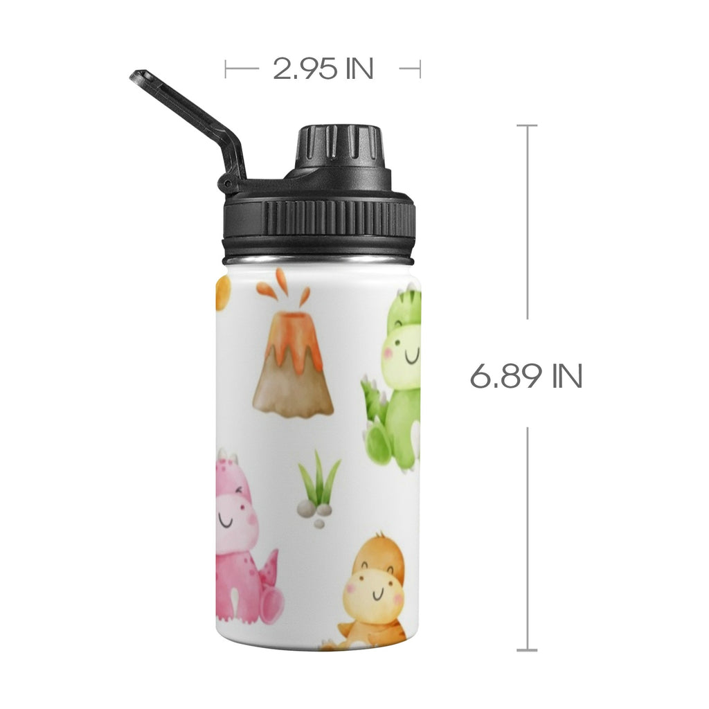 Hatching Dinosaurs - Kids Water Bottle with Chug Lid (12 oz) One Size Kids Water Bottle with Chug Lid animal Printed Offshore
