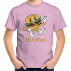 Fast Food, Hamburger - Kids Youth T-Shirt Pink Kids Youth T-shirt Food Printed In Australia Retro