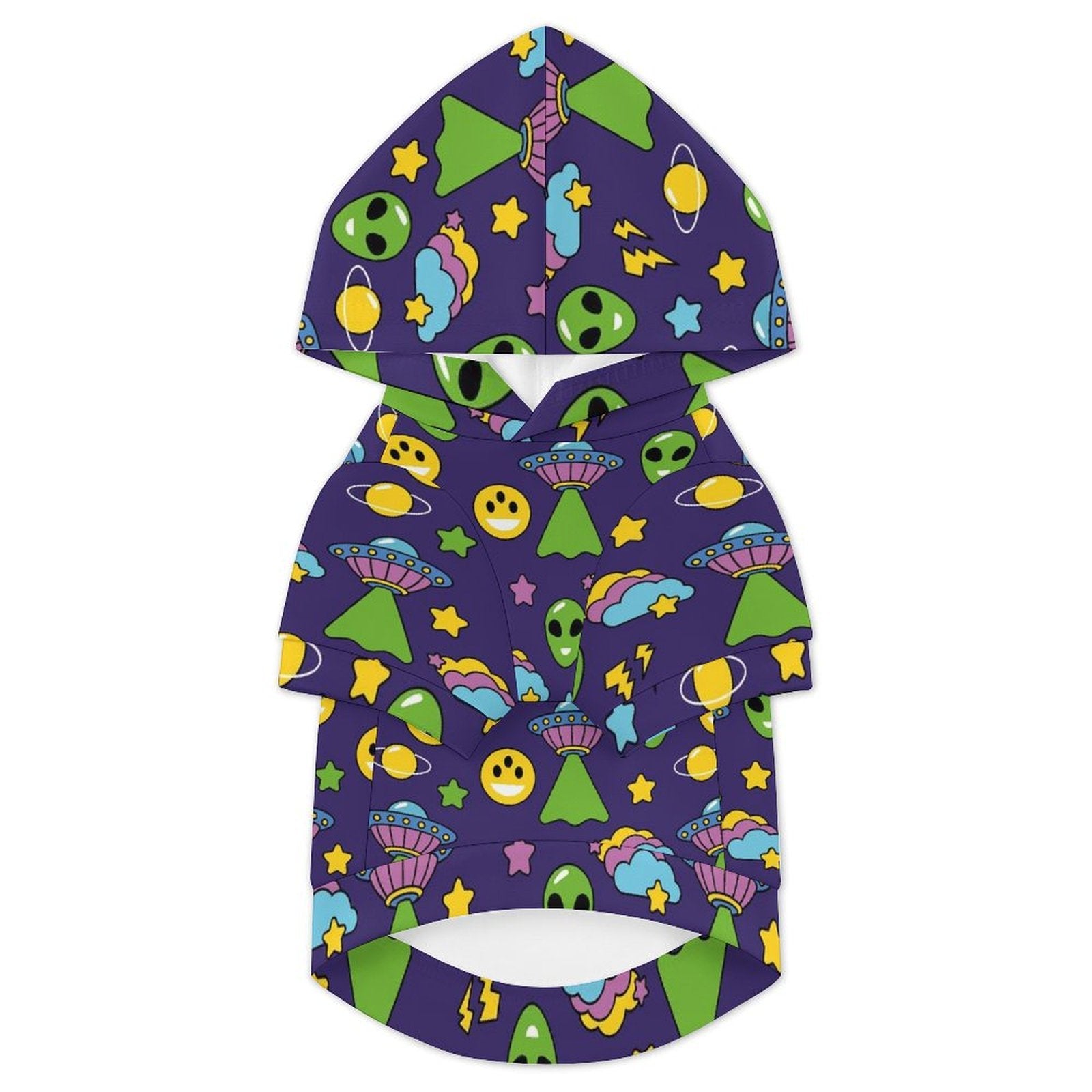 Groovy Alien And UFO Pet Hoodie (Large Size)