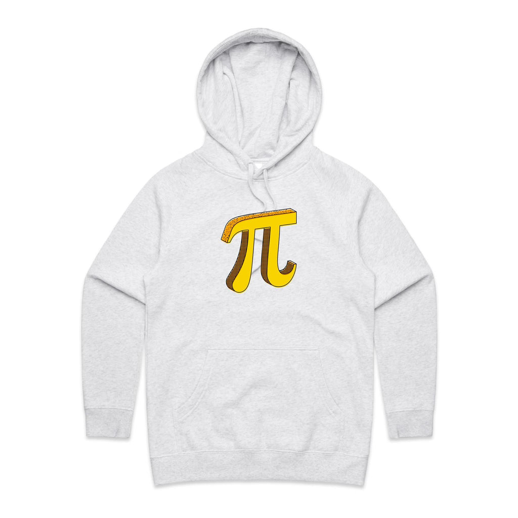 Pi - Womens Hoodie White Marle Womens Hoodie Maths Printed In Australia Science