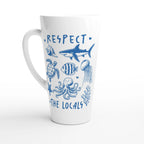 Respect The Locals, Sea Life - White Latte 17oz Ceramic Mug Default Title Latte Mug animal Globally Fulfilled Ocean