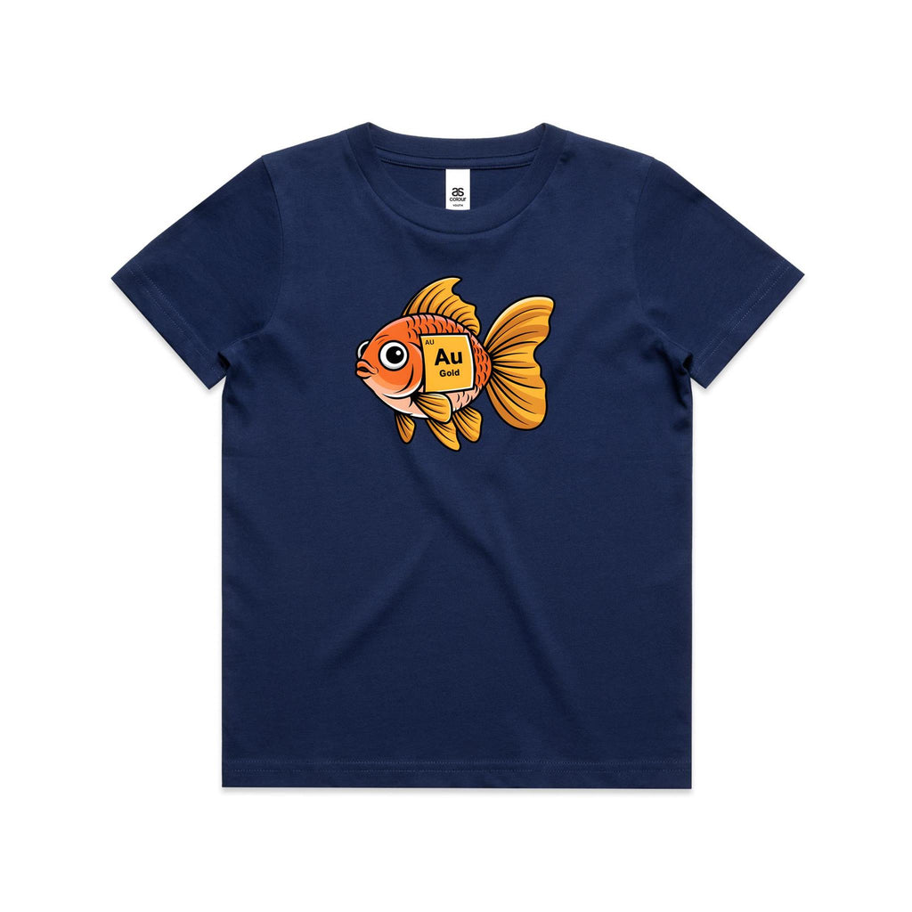 Gold Fish Periodic Table Element Kids AS Colour T-shirt