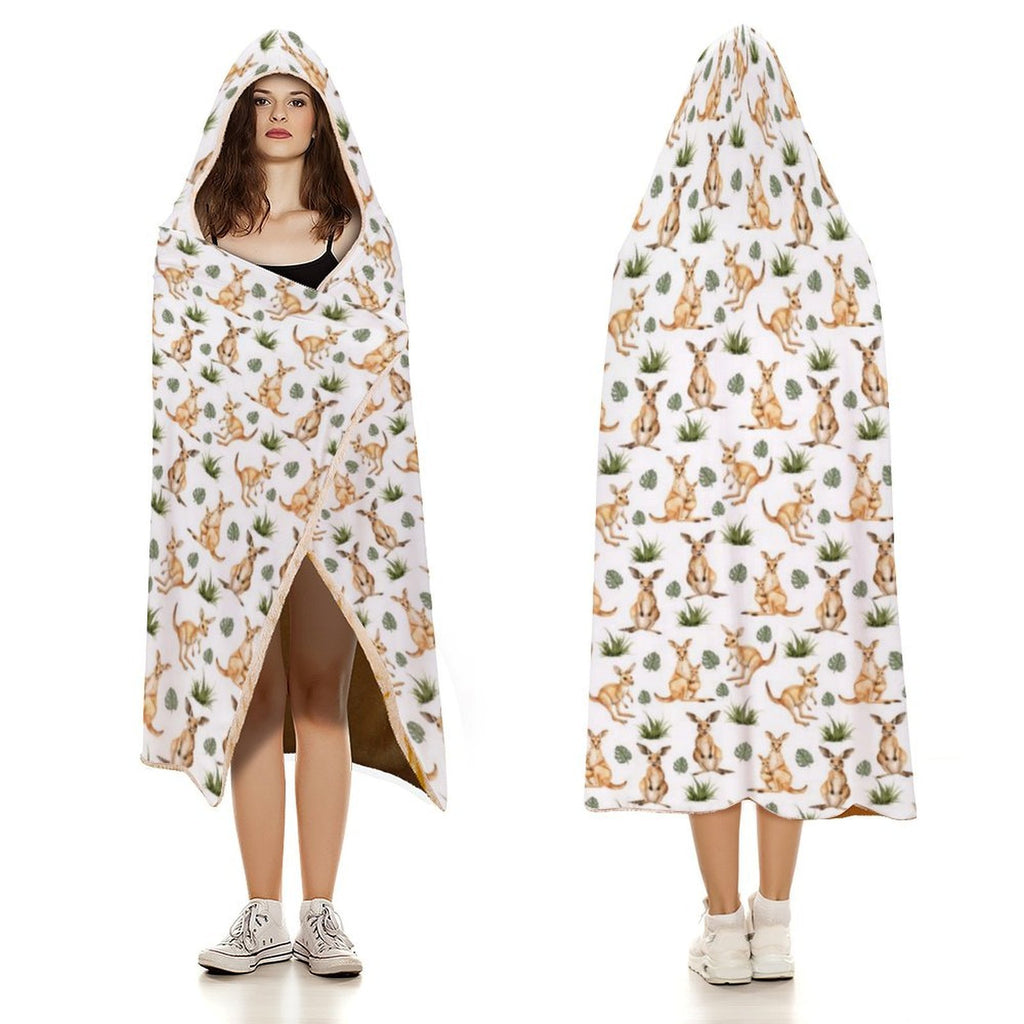 Kangaroos Kids Hooded Blanket 100cm x 130cm