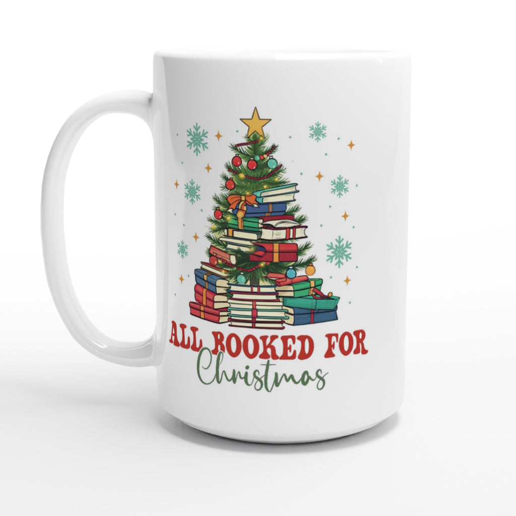 All Booked For Christmas - White 15oz Ceramic Mug Default Title Christmas 15oz Mug Christmas Globally Fulfilled