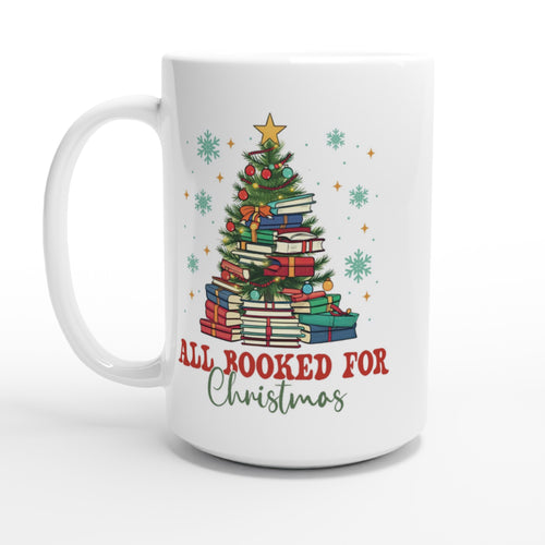 All Booked For Christmas - White 15oz Ceramic Mug Default Title Christmas 15oz Mug Christmas Globally Fulfilled