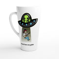 Alien Abduction, At Least I Have My Guitar White Latte 17oz Ceramic Mug Default Title Latte Mug Globally Fulfilled Music Sci Fi