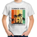 Summer Vibes - Kids Youth T-Shirt White Kids Youth T-shirt Printed In Australia Summer Surf
