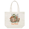Stay Weird, Guitar Playing Frog On A Snail Shoulder Canvas Tote Bag Default Title Large Tote Bag animal Music Printed In Australia