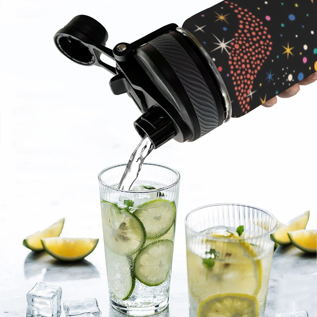 Colourful Space - Insulated Water Bottle with Dual-Use Lid (18oz) Insulated Water Bottle with Dual-Use Lid (18oz) Printed Offshore Space