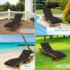 Candy Beach Chair Towel Cover with Side Pockets