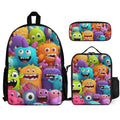 Crazy Monsters Three Piece Backpack Set white One size Three Piece Backpack Set Printed Offshore