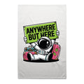 Astronaut, Anywhere But Here AS Colour Tea Towel White One Size Tea Towel Printed In Australia Space