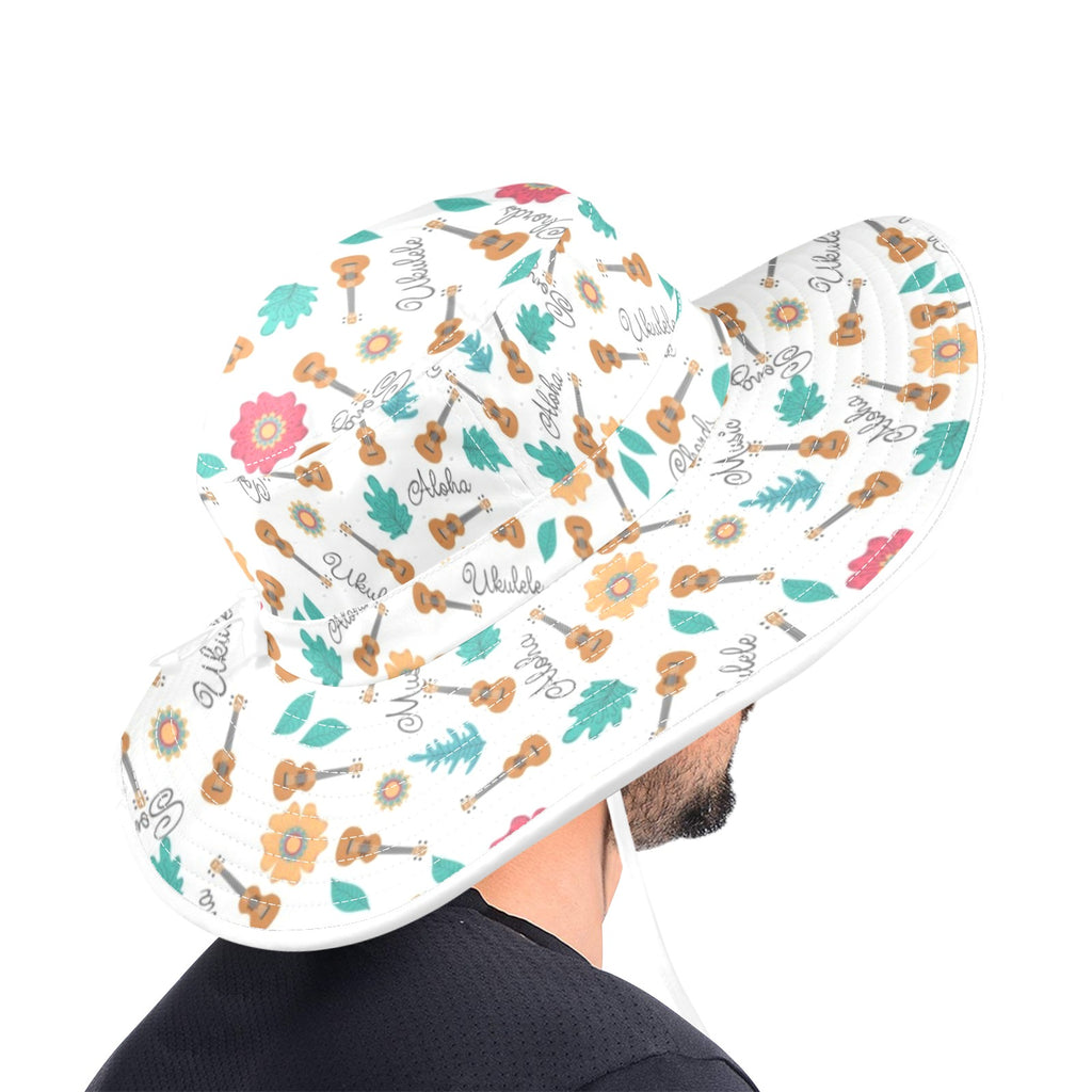 Ukulele Wide Brim Bucket Hat Wide Brim Bucket Hat Music Printed Offshore