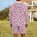 Fast Food Men's Lightweight Sun Hoodie & Shorts Set Men's Lightweight Sun Hoodie & Shorts Food Printed Offshore