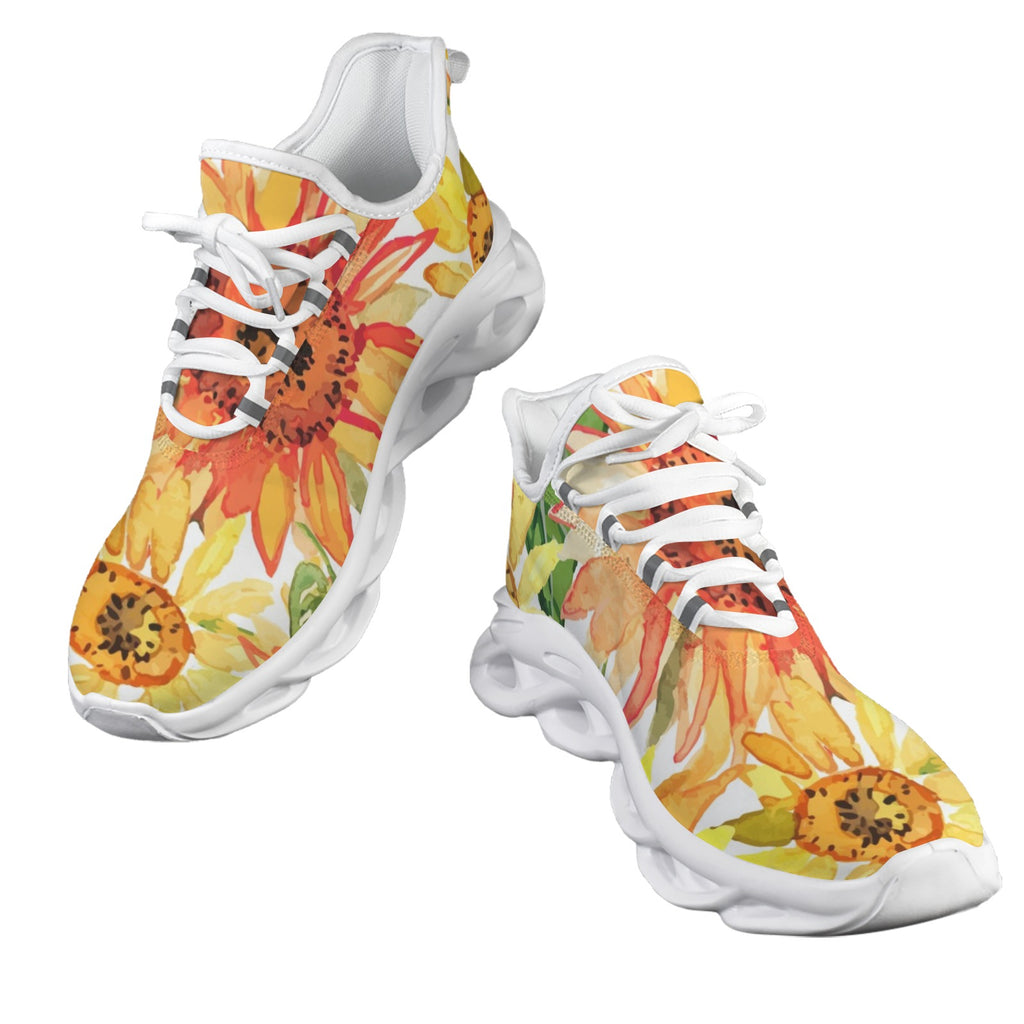 Watercolour Sunflower Women's Twisted Sole Sneakers