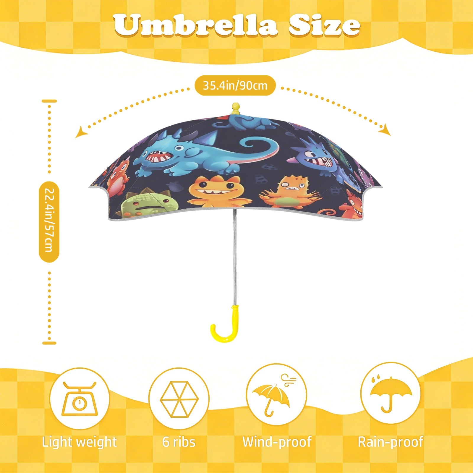 Monster Mania Kids Safe Round Corner Umbrella Kids Safe Round Corner Umbrella Printed Offshore Sci Fi