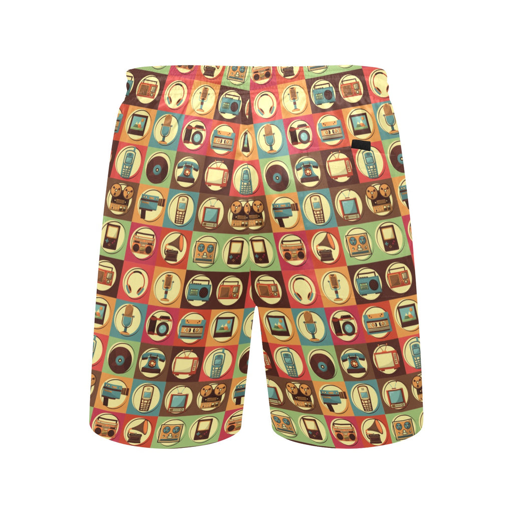 Retro Life Men's Mid-Length Beach Shorts Men's Mid-Length Beach Shorts Printed Offshore Retro