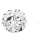 Black And White Dogs - Wide Brim Bucket Hat Wide Brim Bucket Hat animal Printed Offshore