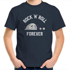 Rock And Roll Forever - Kids Youth T-Shirt Navy Kids Youth T-shirt Music Printed In Australia