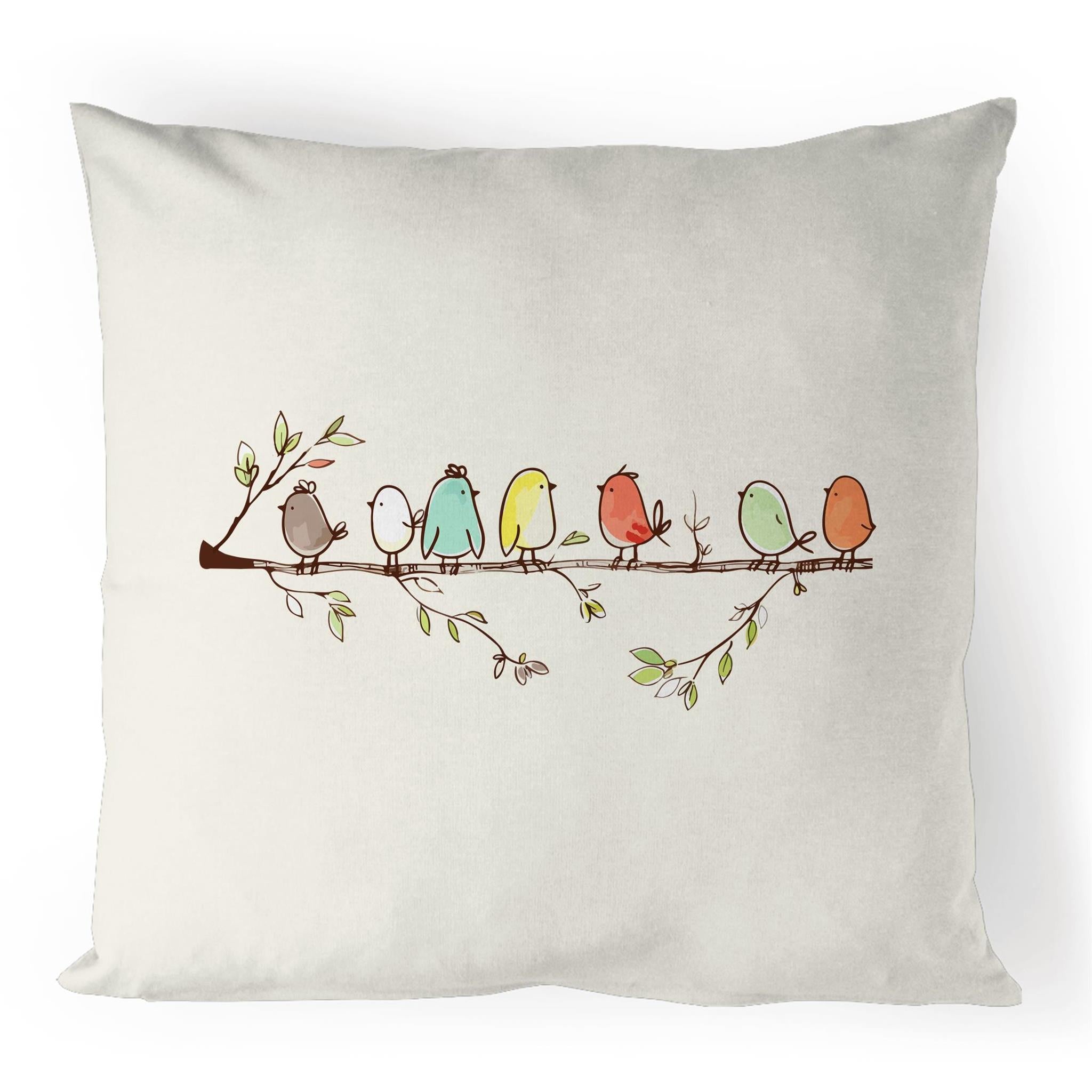 Birds On A Branch - 100% Linen Cushion Cover Default Title Linen Cushion Covers animal Printed In Australia