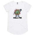 Cell-fie Cell Selfie Women's AS Colour Scoop Neck T-Shirt White Womens Scoop Neck T-shirt Printed In Australia Science