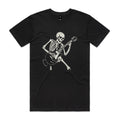 Skeleton Playing Guitar Men's AS Colour T-shirt Black Mens T-shirt Music Printed In Australia