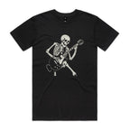 Skeleton Playing Guitar Men's AS Colour T-shirt Black Mens T-shirt Music Printed In Australia