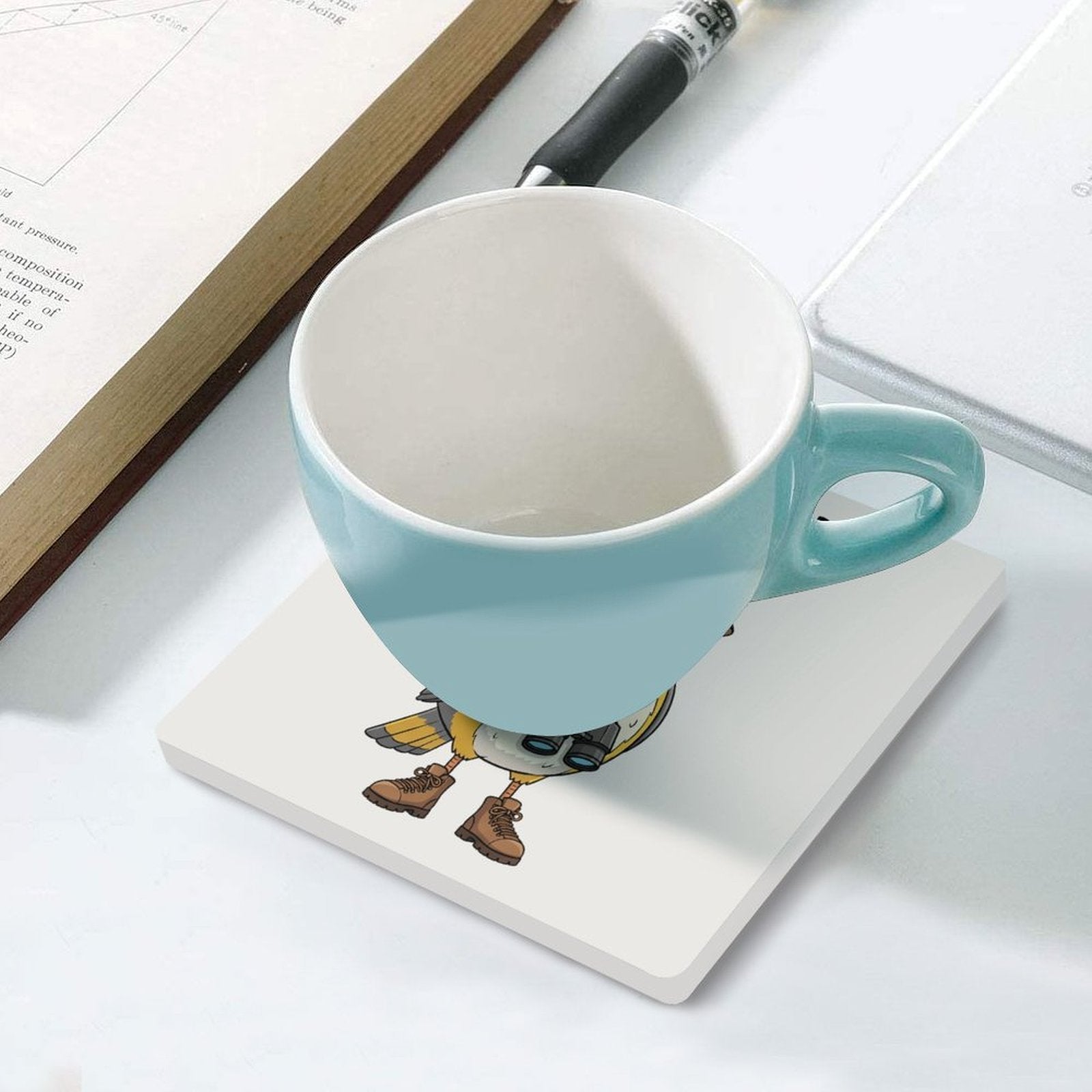 Bird Nerd 2 Ceramic Coasters Ceramic Coasters animal Birds Printed Offshore