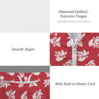 Red Retro Foliage Men's Lightweight Sun Hoodie & Shorts Set Men's Lightweight Sun Hoodie & Shorts Plants Printed Offshore