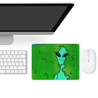 Alien Backing Into Hedge - Leather Mouse Pad Leather Mouse Pad Printed Offshore Sci Fi