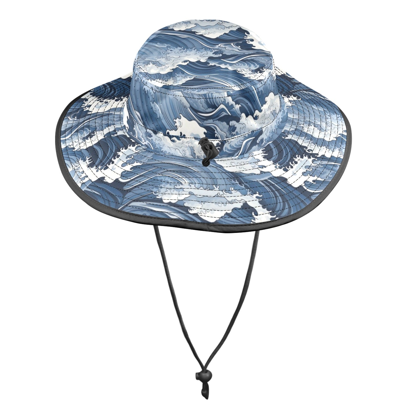 Japanese Waves Wide Brim Bucket Hat Wide Brim Bucket Hat Ocean Printed Offshore