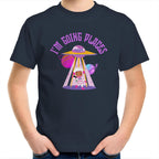 I'm Going Places, Space - Kids Youth T-Shirt Navy Kids Youth T-shirt Printed In Australia Space