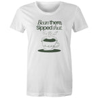 Bean There, Sipped That, Coffee - Womens T-shirt White Womens T-shirt Coffee Printed In Australia