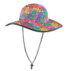 Bright And Bold Flowers - Wide Brim Bucket Hat Wide Brim Bucket Hat Plants Printed Offshore