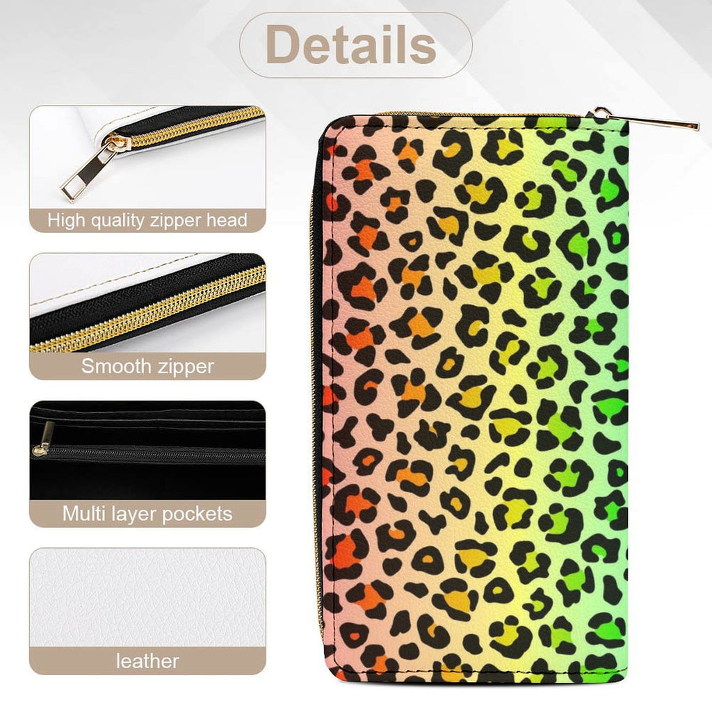 Rainbow Leopard Print - PU Leather Wallet